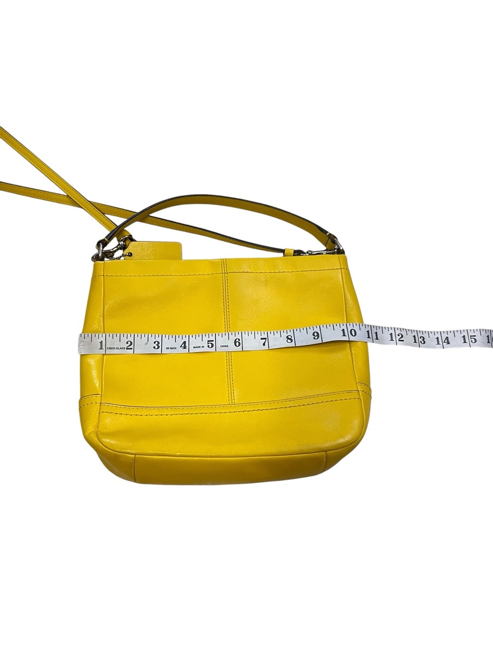 Coach Smooth Leather Yellow Crossbody Convertible Bag - Picture 10 of 11